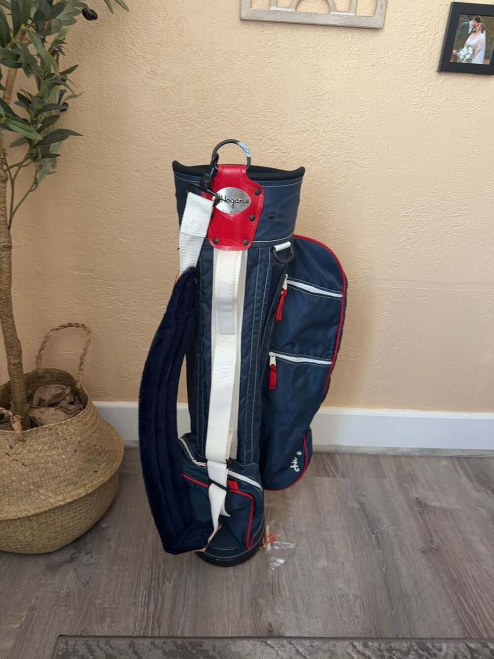 Vintage Ben Hogan Carry Golf Bag Navy Blue and Red